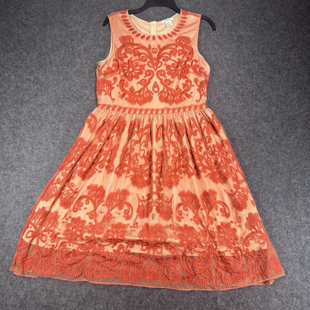 Sundance Love at First Sight Lace‎ embroidered dress in Orangesize 12